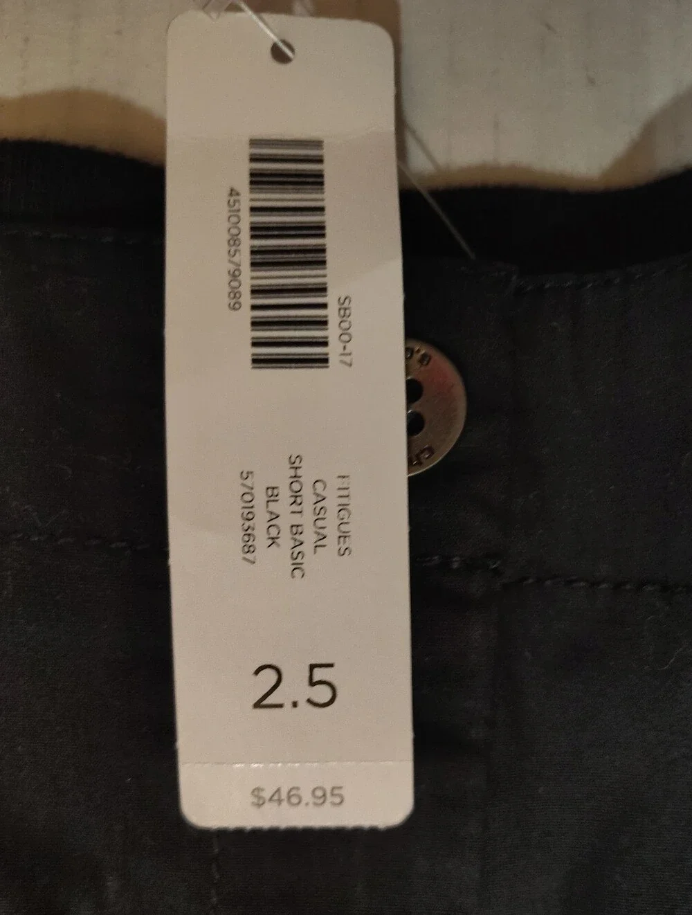 Chico's Tag Bermuda Shorts, Women Cotton Zipper, Black, Stretchy, 2.5 Chicos/14